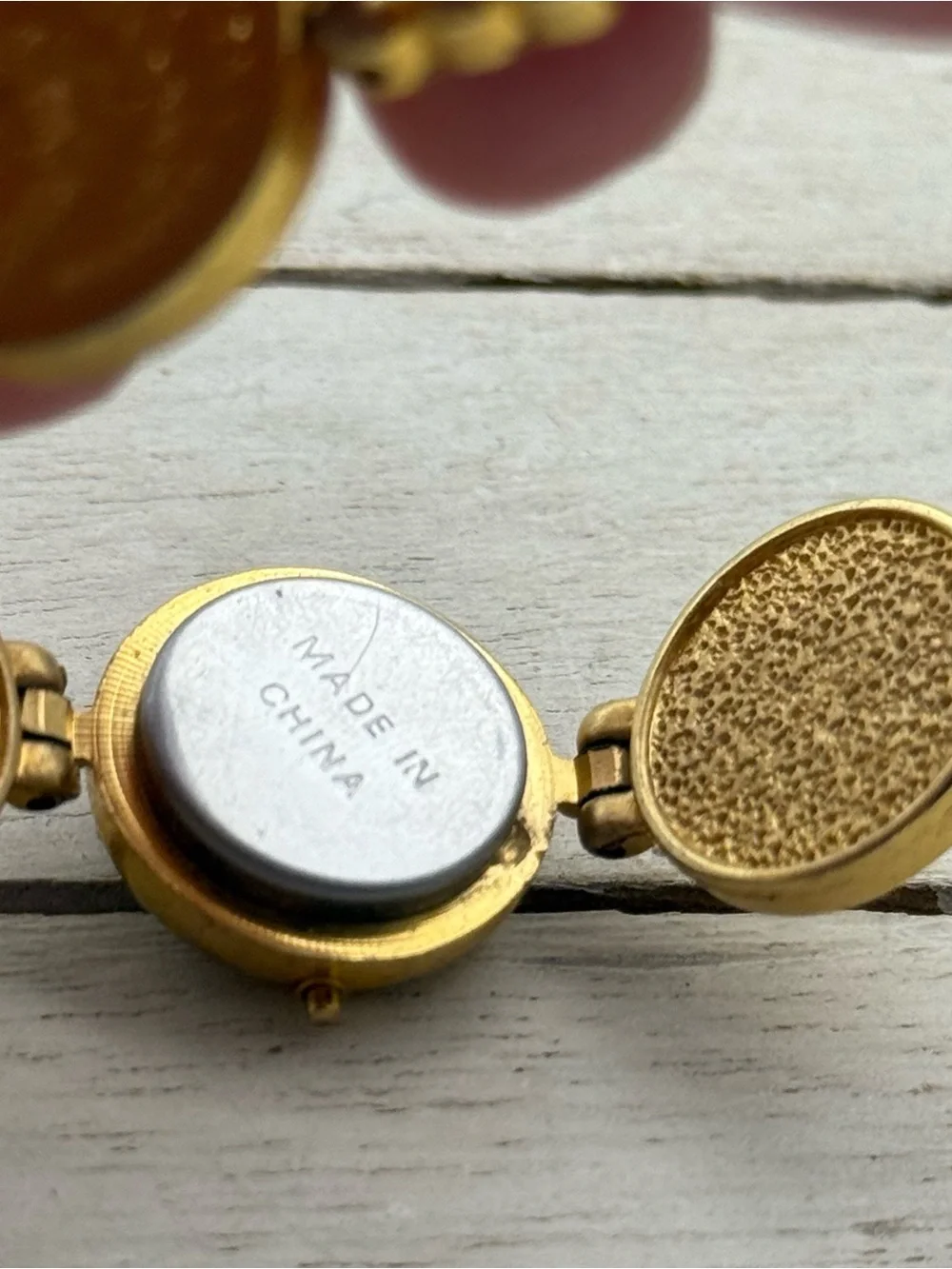 Gold Tone Coin-Link Quartz Digital Bracelet Watch